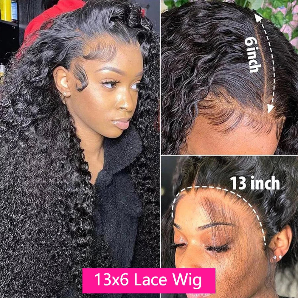 Deep Wave 13X6 Hd Lace Frontal Wig Brazilian 30 34 Inch Lace Front Human Hair Wigs Preplucked Curly 5X5 Closure Human Hair Wigs