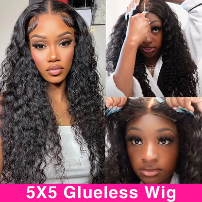 Deep Wave 13X6 Hd Lace Frontal Wig Brazilian 30 34 Inch Lace Front Human Hair Wigs Preplucked Curly 5X5 Closure Human Hair Wigs