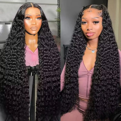 Deep Wave 13X6 Hd Lace Frontal Wig Brazilian 30 34 Inch Lace Front Human Hair Wigs Preplucked Curly 5X5 Closure Human Hair Wigs