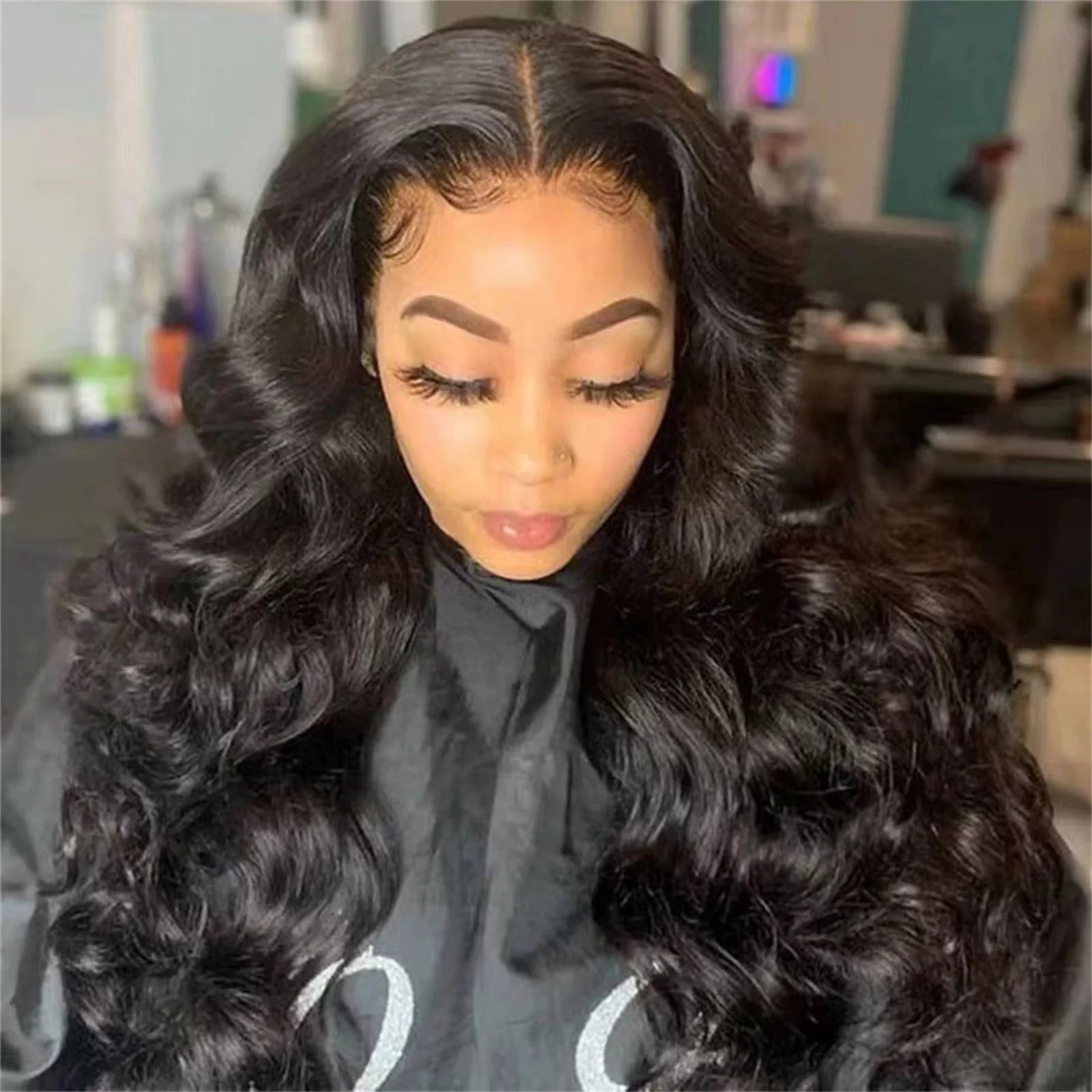 Black Glueless Wigs for Women, Lace Front Wigs Human Hair 28 Inch Pre Plucked with Baby 1.8 Density Glueless for Black Women Transparent Frontal Natural